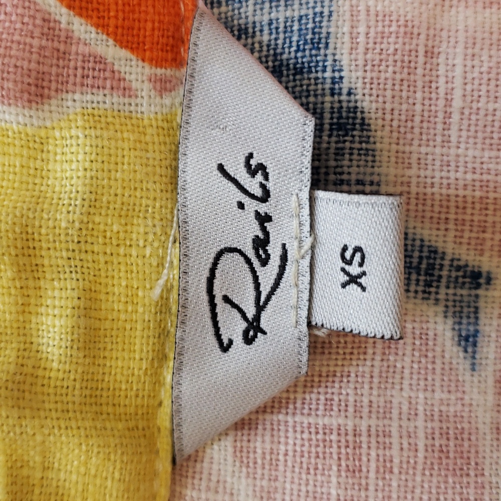 RAILS MacKinley Top Flower Power Pink Yellow Orange Blue Linen - Picture 16 of 17
